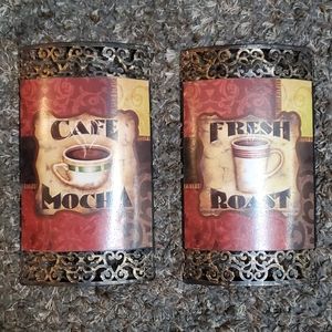 Coffee Metal Signs Set of 2